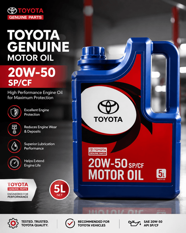 Toyota Genuine 20W-50 Motor Oil – 5L