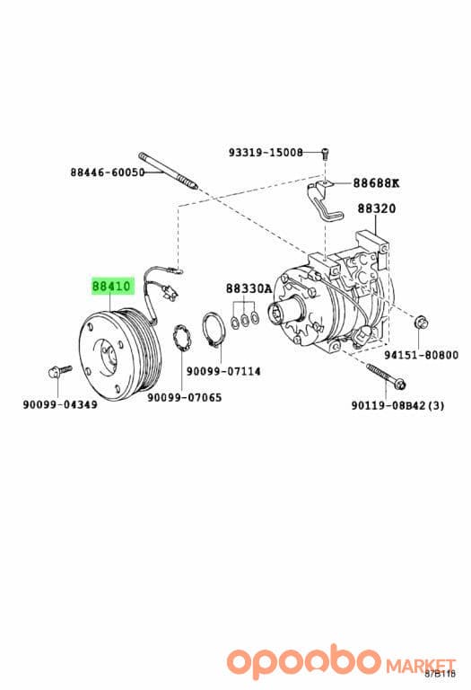 TOYOTA CLUTCH ASSY, 88410-2F010