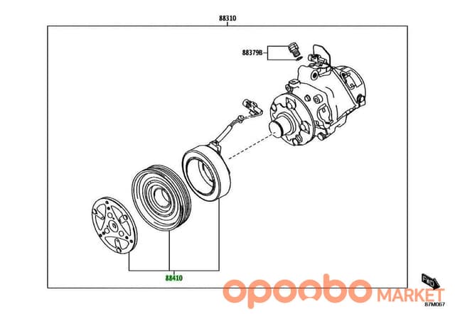 TOYOTA CLUTCH ASSY, MAGNET 88410-WC003