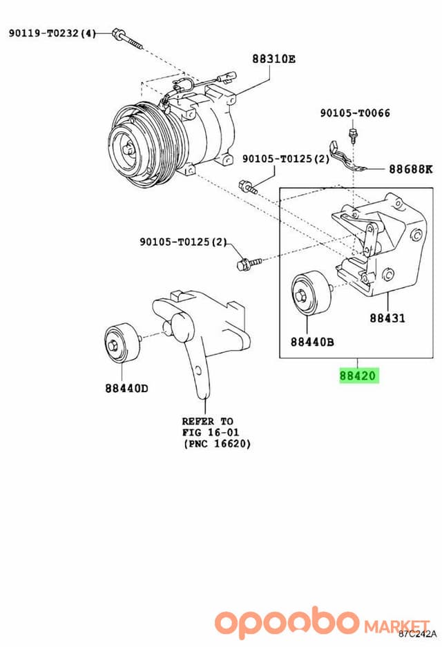 TOYOTA Valve, Expansion, 88421-36050