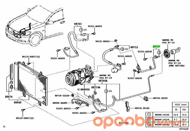 TOYOTA PIPE Sub-assy, SUCTION 88707-0K730