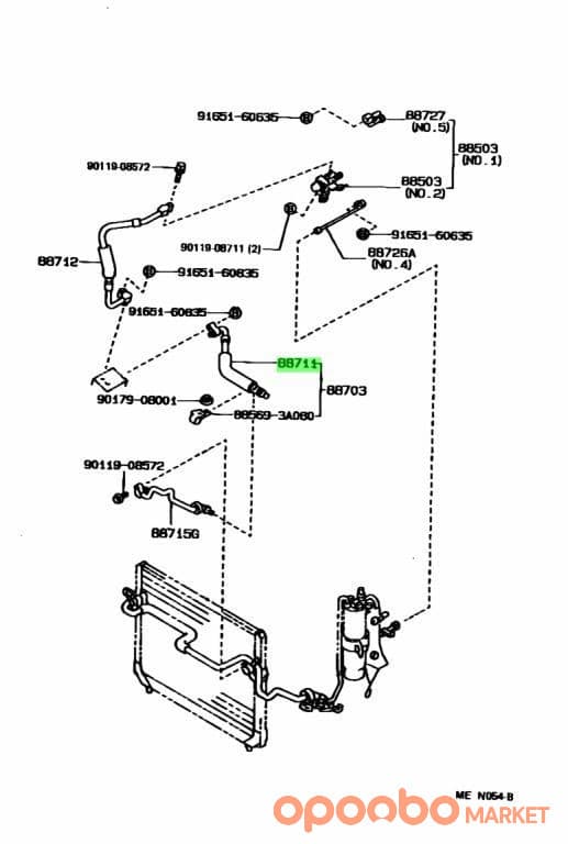 TOYOTA Hose, DISCHARGE 88711-35660