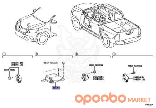 TOYOTA SENSOR ASSY, AIR BAG 89170-02C70