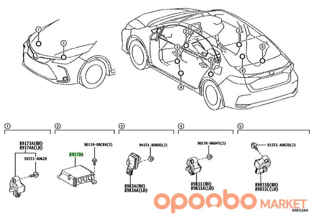 TOYOTA SENSOR ASSY, AIR BAG 89170-05210