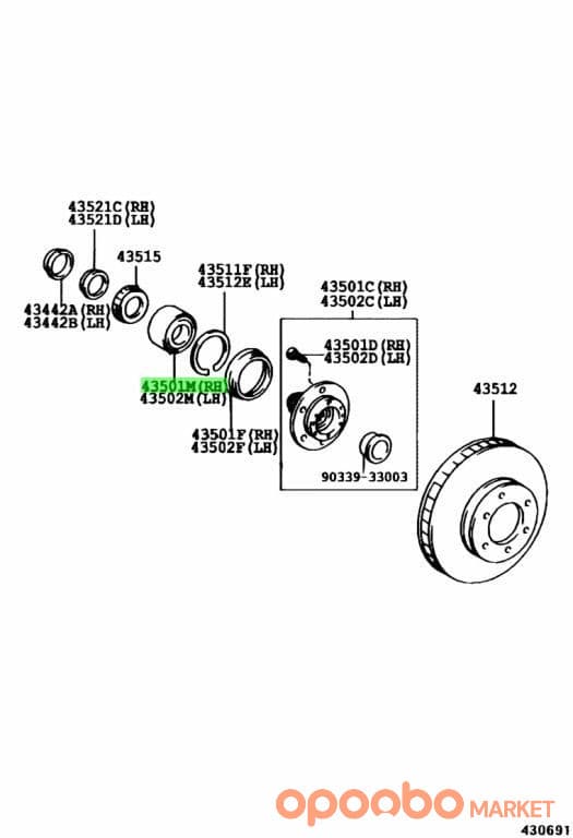 TOYOTA BEARING 90369-54002