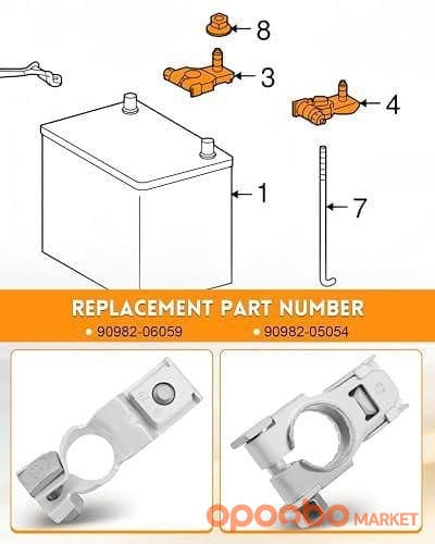 TOYOTA NEGATIVE BATTERY TERMINAL , 90982-05054